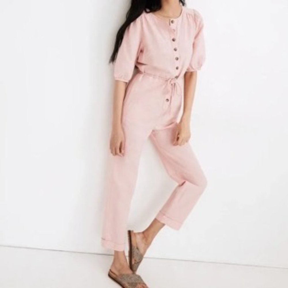 Pink/Blush Linen Madewell Jumpsuit